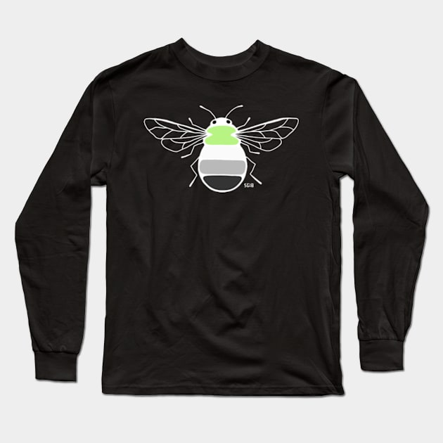 Agender Pride Bee (Dark) Long Sleeve T-Shirt by Zenzoa